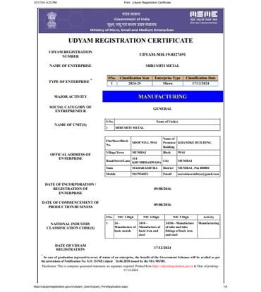 ISO Certificate